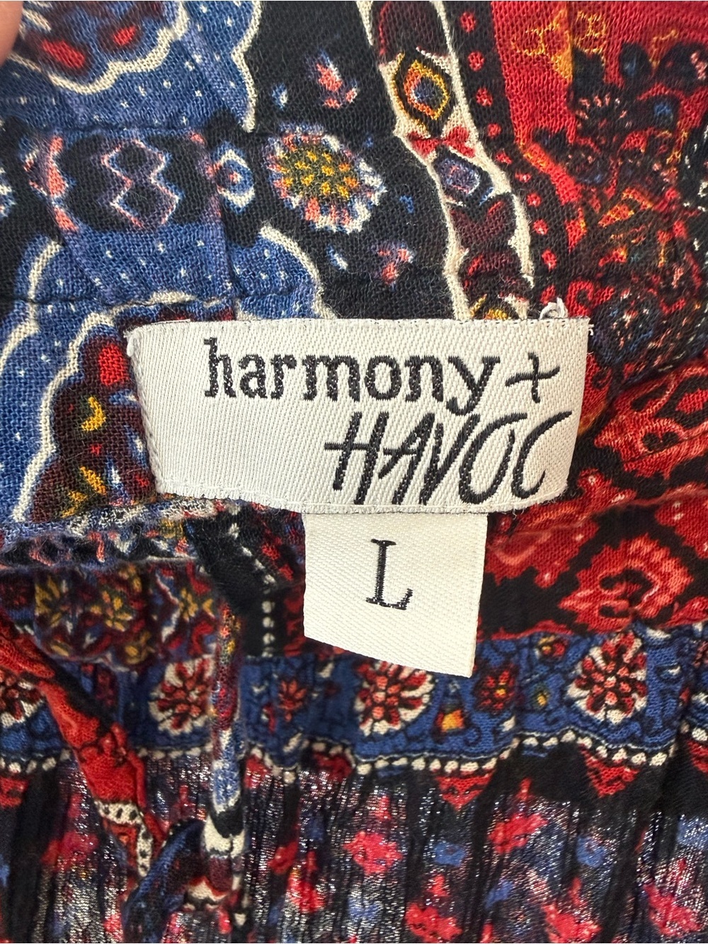 Bohemian Printed Red & Navy Maxi Skirt - Women - Picture 2 of 4